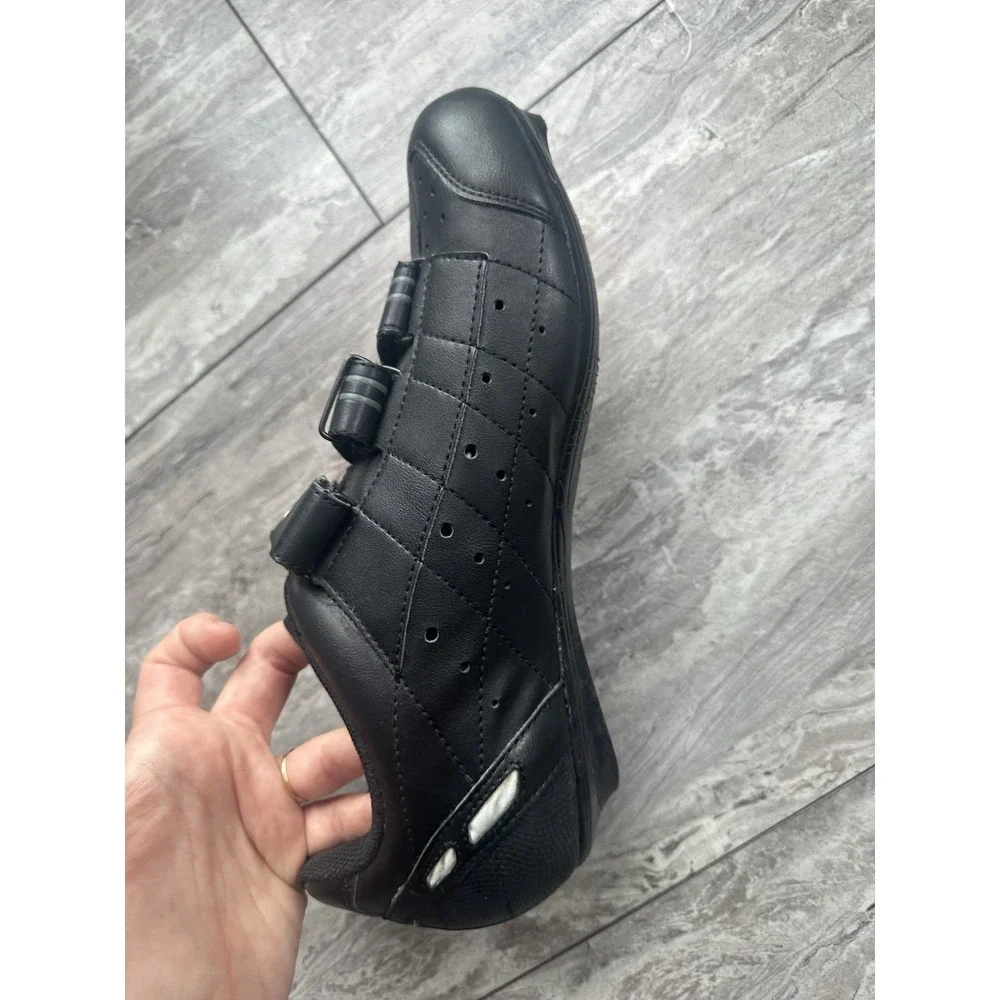 Diadora Road Cycling Shoes EU 43 Black Silver 3 Strap D-Skin Bike Shoes